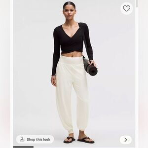 Lululemon Rulu Drapey Oversized High-Rise Yoga Jogger/Light Ivory/NWT